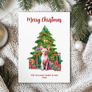 Cartão De Festividades Natal da família Cat Sphynx