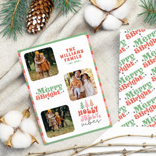 Cartão De Festividades Natal da família Chic com Tipografia Retrópica Col