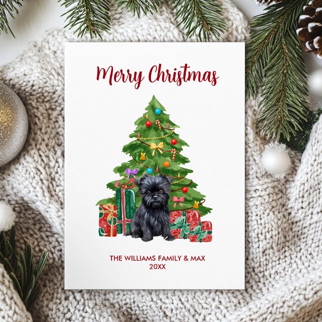 Cartão De Festividades Natal da família de cães affenpinscher (Criador carregado)