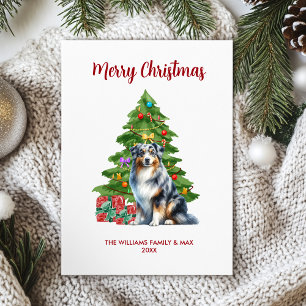 Cartão De Festividades Natal da família de cães pastores australiana