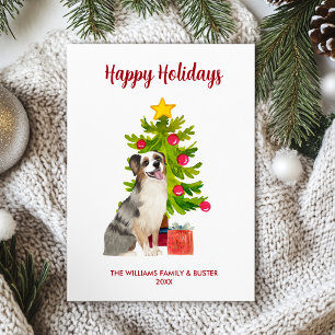Cartão De Festividades Natal da família de cães pastores australiana