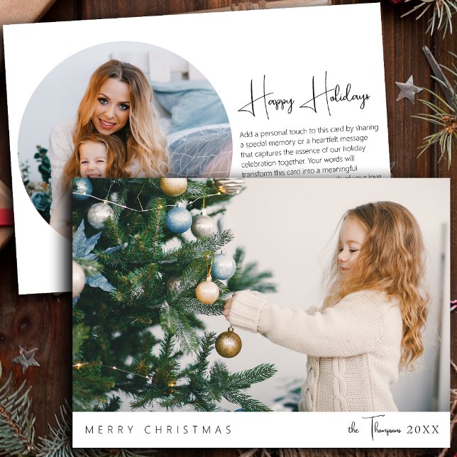 Cartão De Festividades Natal da Família de Manuscritos Modernos e Minimal (Criador carregado)