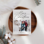 Cartão De Festividades Natal da família de scripts do Modern Boho<br><div class="desc">Cartão de Férias de Natal da Família de Script do Modern Boho</div>
