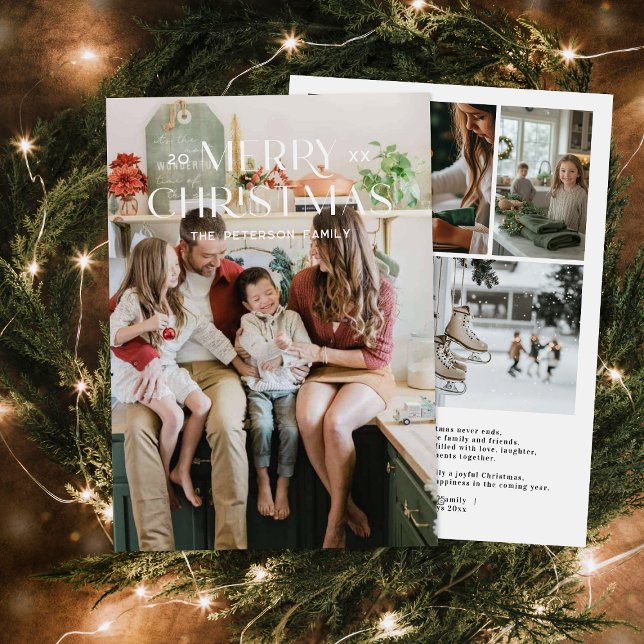 Cartão De Festividades Natal da família minimalista moderna (Criador carregado)