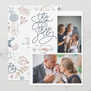 Cartão De Festividades Natal da família nórdica de feliz Natal