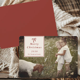 Cartão De Festividades Natal da família personalizada do Arco Coquette