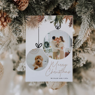 Cartão De Festividades Natal da família Rustic Watercolor