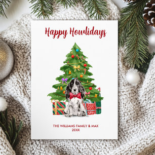 Cartão De Festividades Natal da família Spaniel Dog