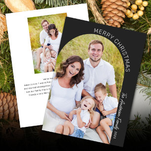 Cartão De Festividades Natal da Foto do Arch 2 Moderno Elegante