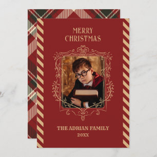 Cartão De Festividades Natal da foto mágica da Red Vintage