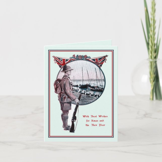 Cartão De Festividades Natal da História Militar Britânica (Frente)