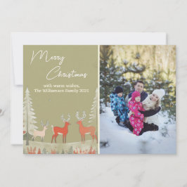 Cartão De Festividades Natal da Imagem Verde da Cor da Água do Sage Moder