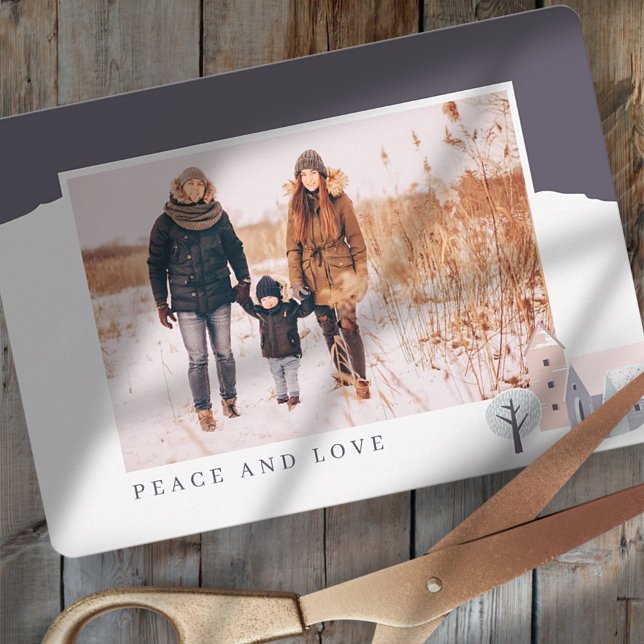 Cartão De Festividades Natal da Montanha Nórdica Moderna (Criador carregado)