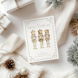 Cartão De Festividades Natal da Noz Quebradora Dourada