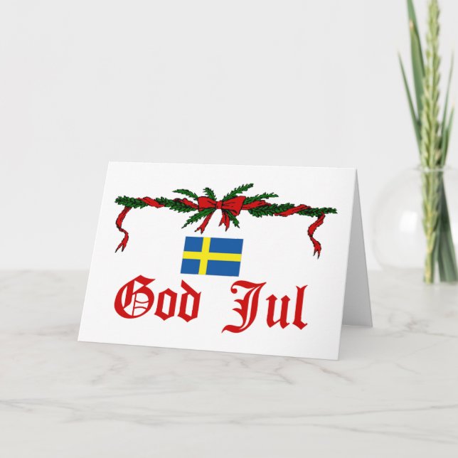 Cartão De Festividades Natal da suecia (Frente)