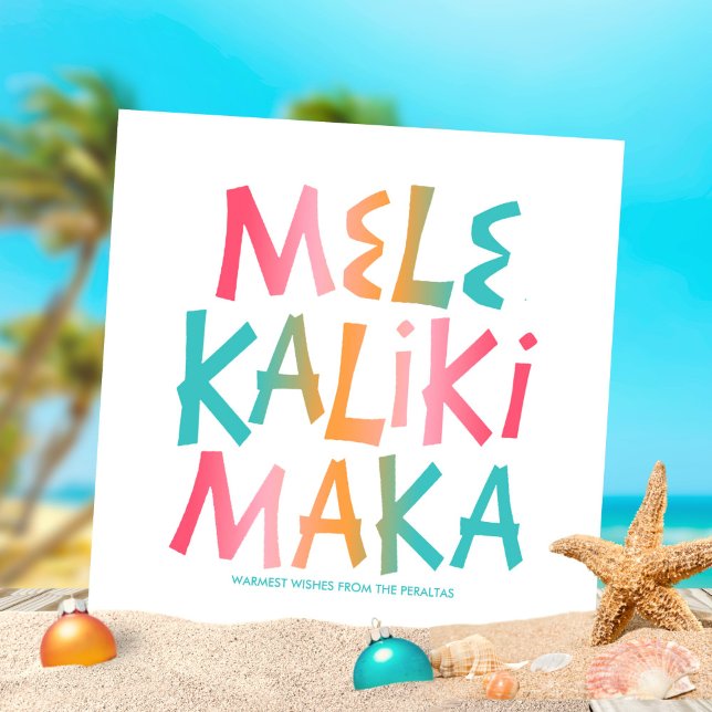 Cartão De Festividades Natal da Tipografia Tropical Mele Kalikimaka (Criador carregado)