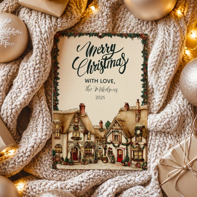Cartão De Festividades Natal da Vila Cozy Holiday (Criador carregado)