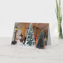 Cartão De Festividades Natal da Vila Snowman