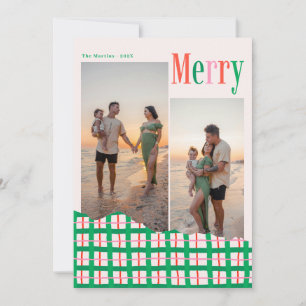 Cartão De Festividades Natal da Xadrez da Família de Felizes Negras