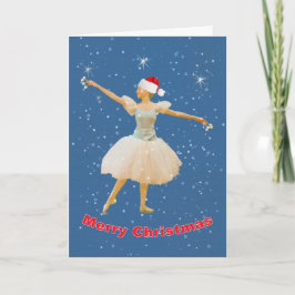 Cartão De Festividades Natal, dança da bailarina na neve