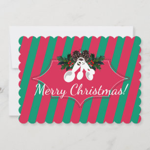 Cartão De Festividades Natal das colheres de medição da cozinha de