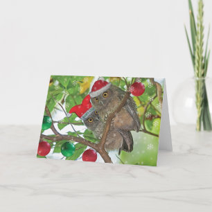 Cartão De Festividades Natal das Corujas do Oeste