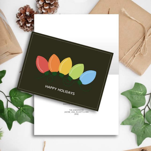 Cartão De Festividades Natal das Luzes Gráficas Modernas (Criador carregado)