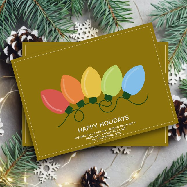 Cartão De Festividades Natal das Luzes Gráficas Modernas (Criador carregado)