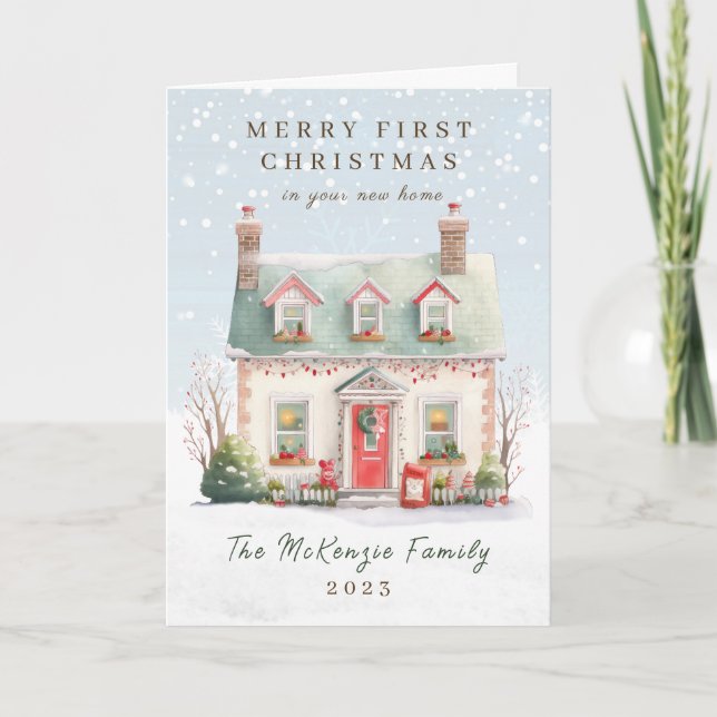 Cartão De Festividades Natal de 1rua em Nova Casa (Frente)