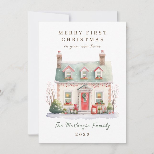 Cartão De Festividades Natal de 1rua em Nova Casa (Frente)