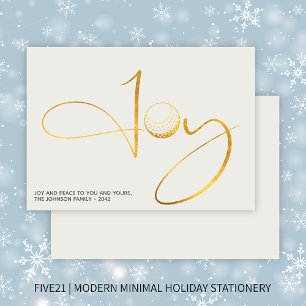 Cartão De Festividades Natal de alegria e paz do Golfe moderno