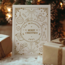 Natal de Arte Dourada Elegante