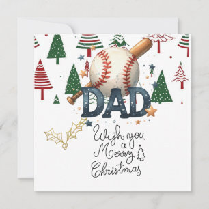 Cartão De Festividades Natal de baseball com presentes e bola
