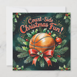 Cartão De Festividades Natal De Basquete