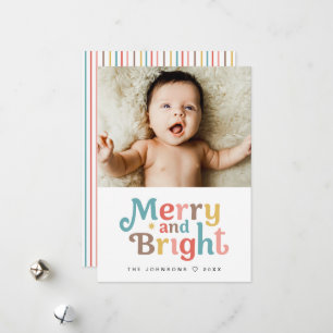 Cartão De Festividades Natal de Bebê Colorido e Alegre Foto