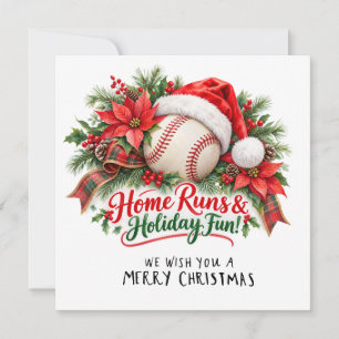 Cartão De Festividades Natal de beisebol
