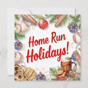 Cartão De Festividades Natal de Beisebol