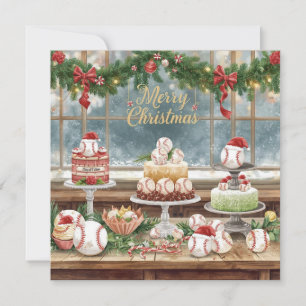 Cartão De Festividades Natal de Beisebol