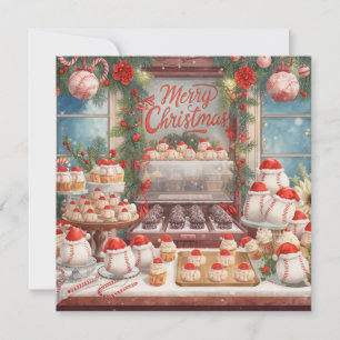 Cartão De Festividades Natal de Beisebol