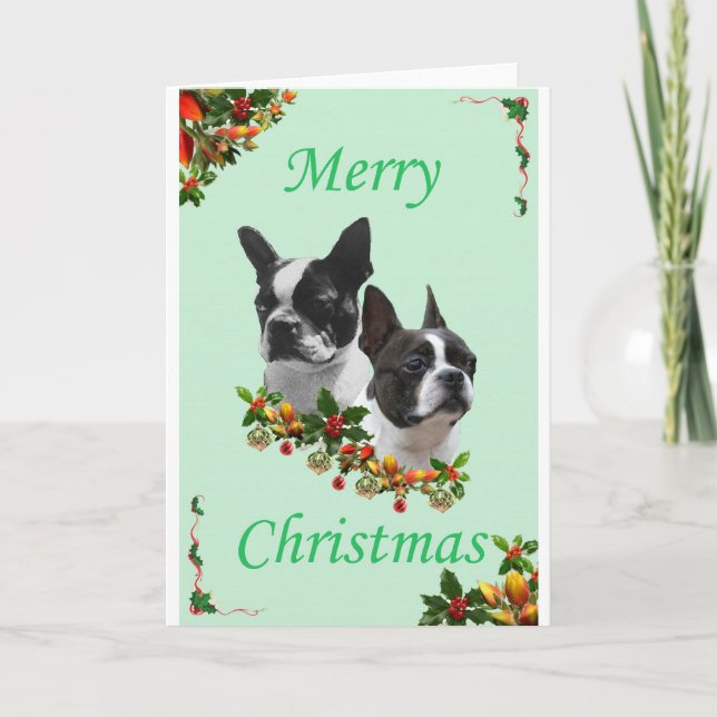 Cartão De Festividades Natal de Boston (Frente)