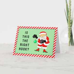 Cartão De Festividades Natal de Boxe Divertido