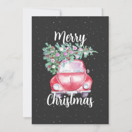 Cartão De Festividades Natal de Carro Antigo