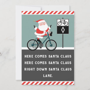 Cartão De Festividades Natal de Ciclismo Divertido