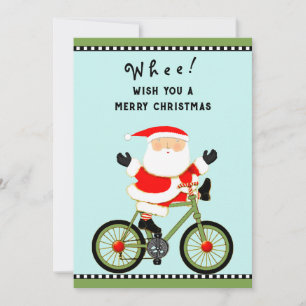 Cartão De Festividades Natal de Ciclista Divertido de Ciclismo