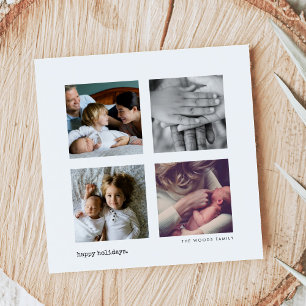 Cartão De Festividades Natal de Colagem de Fotos Moderna Minimalista 4