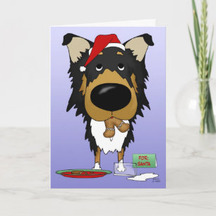 Cartão De Festividades Natal de Collie difícil - Ho Ho Ho??