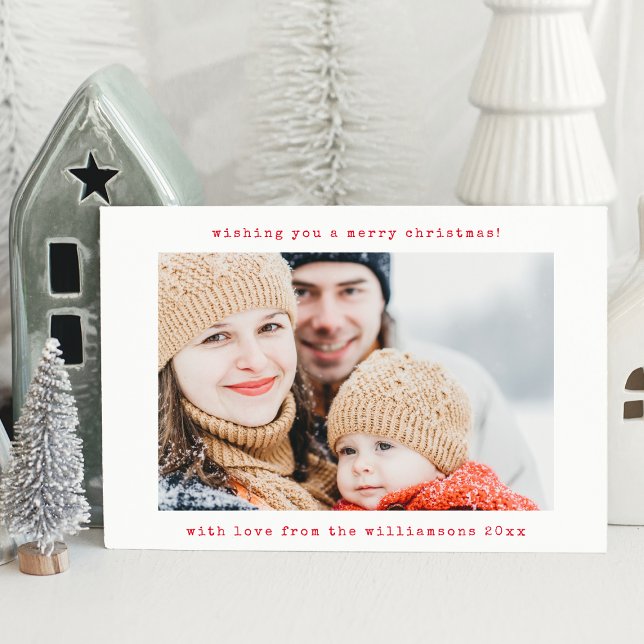 Cartão De Festividades Natal de duas fotos de máquina de escrever retrô m (Criador carregado)