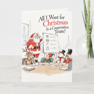 Cartão De Festividades Natal de Equipe Engraçado Personalizado para Coleg