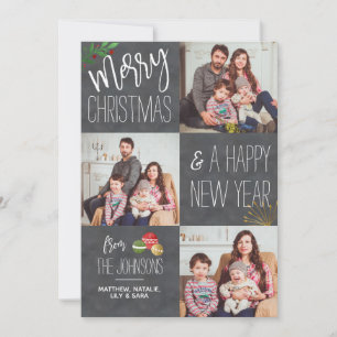 Cartão De Festividades Natal de Feriado de Fotos Personalizado de Quadro 