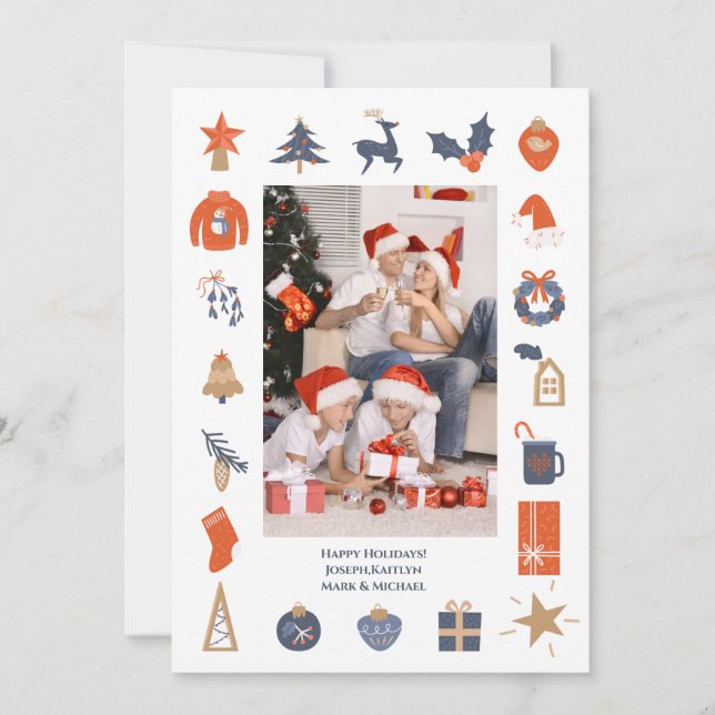 Cartão De Festividades Natal de Foto (Frente)